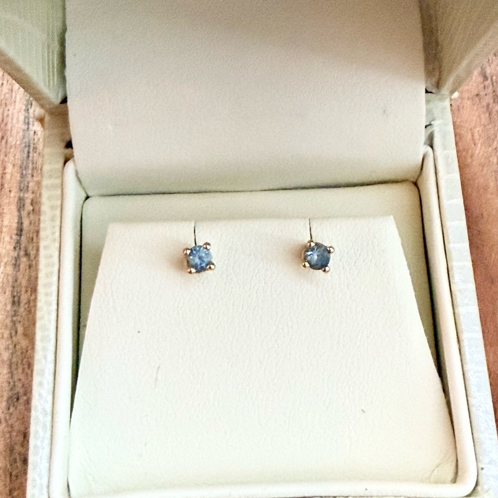 14K Yellow Gold Montana Sapphire Studs | ¼ CTW | Screw Back